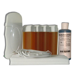 KIT CHAUFFE CIRE 4 x 100 ml MIEL  - Bandes, Cire à épiler, Huile