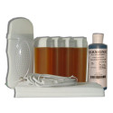 KIT CHAUFFE CIRE 4 x 100 ml MIEL  - Bandes, Cire à épiler, Huile