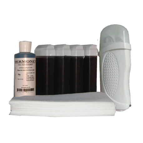 Kit épilation - Chauffe cire, 100 bandes, 4 x100 Fruits rouges