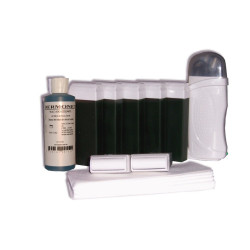Kit d'épilation 7 x 100 ml cire à épiler Chlorophylle, bandes, huile