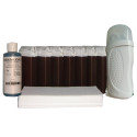 Kit d'épilation 7 x 100 ml cire à épiler CHOCOLAT, bandes lisses, huile