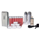Kit épilation DUO -12x100 cire à épiler ROSE +250 bandes - Huile