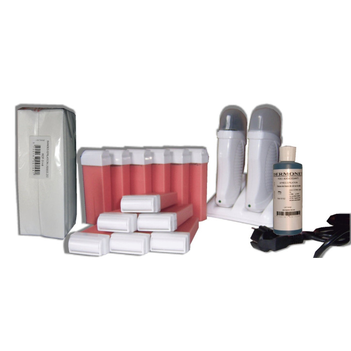 Kit épilation DUO -12x100 cire à épiler ROSE +250 bandes - Huile Kit épilation DUO -12x100 cire à épiler ROSE +250 bandes - Huile