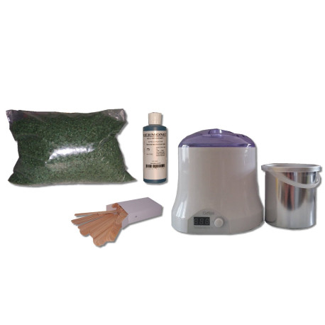 Cid Epil. Kit épilation 800 ml - Cire traditionnelle Verte 1 kg Perles