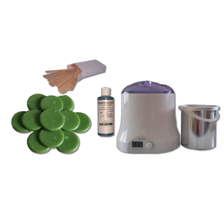 Cid Epil. Kit 800 ml - Cire traditionnelle 1 kg galets Verte