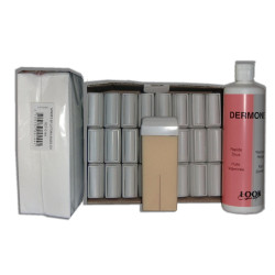 NACREE BLANCHE - Recharge cire roll on - 24x100ml - Bandes, huile 500 ml