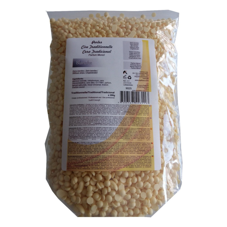 Blanche - 200g perles de cire traditionnelle Blanche - 200g perles de cire traditionnelle