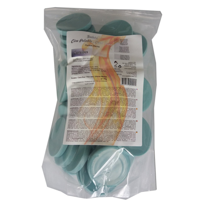 Caraïbes. 1kg galets de cire intégrale