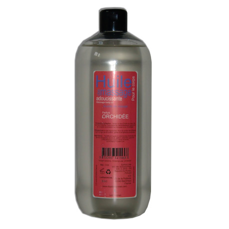  Huile adoucissante de massagepour le corps au parfum de l'Orchidée, 1 Litre