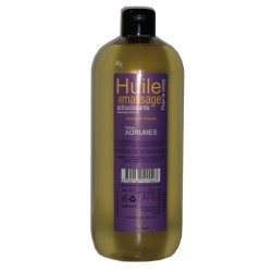 Huile adoucissante de massage, parfum Agrumes,1 litre pour le corps