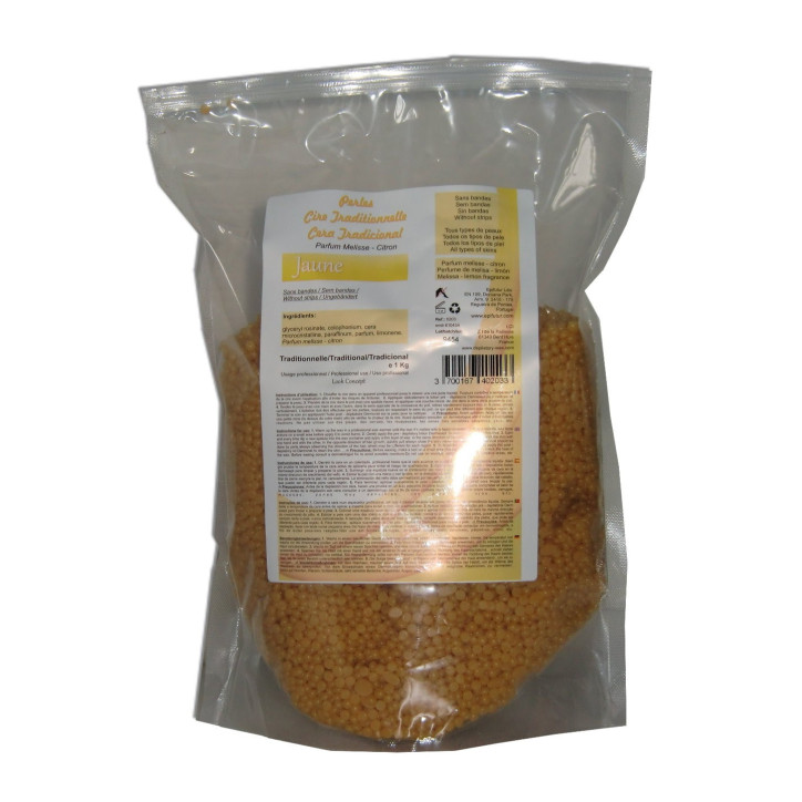 Perles de cire à épiler - Jaune - 1 kg Perles de cire à épiler - Jaune - 1 kg