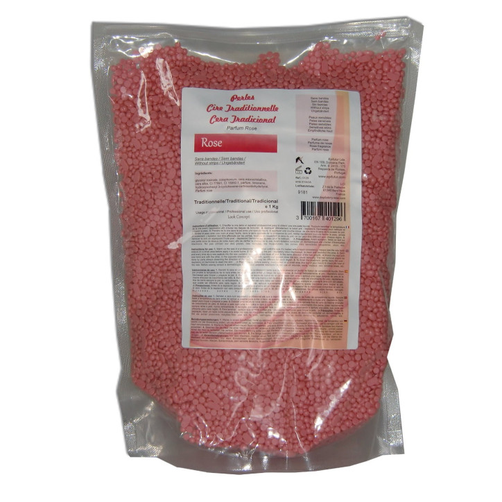 Perles de cire à épiler traditionnelle - Rose - 1 kg Perles de cire à épiler traditionnelle - Rose - 1 kg