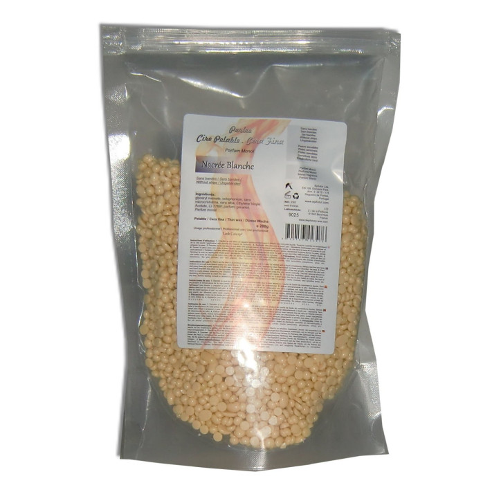 Nacrée blanche - 200g perles de cire pelable Nacrée blanche - 200g perles de cire pelable