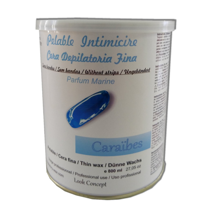 Pot 800 ml cire à épiler Pelable CARAÏBES, cire intégrale Pot 800 ml cire à épiler Pelable CARAÏBES, cire intégrale